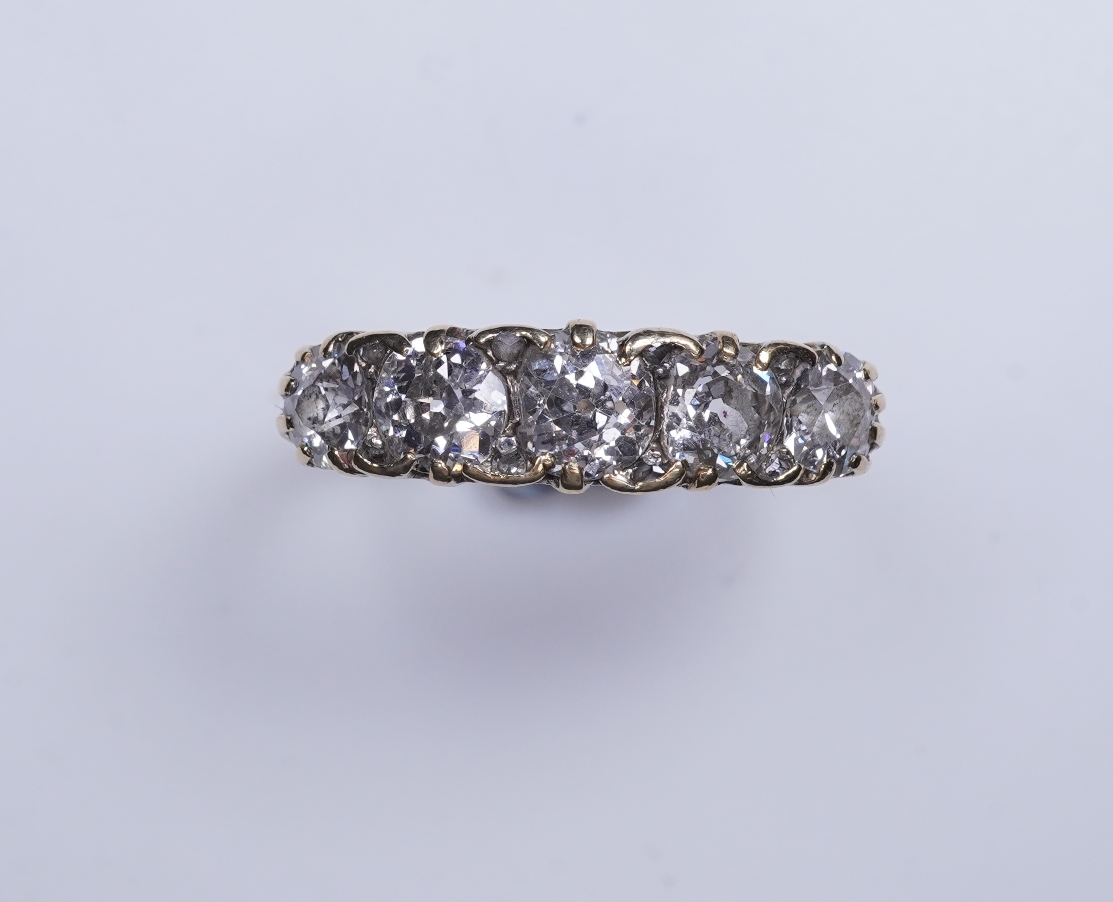 An 18ct gold and diamond five-stone ring, early 20th century